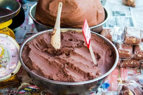 Shrimp paste shop Stock Photos