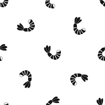 Shrimp pattern seamless black イラスト素材