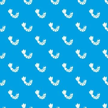 Shrimp pattern seamless blue Illustrazione stock
