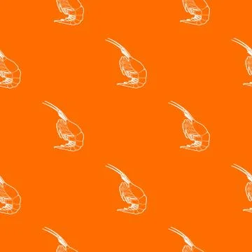 Shrimp pattern vector orange Stock Illustration