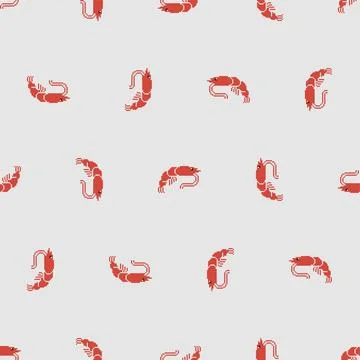 Shrimp pixel art pattern seamless. Sea shrimp 8 bit background. pixelated B.. Illustrazione stock