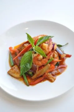 Shrimp Red Curry Stock Photos