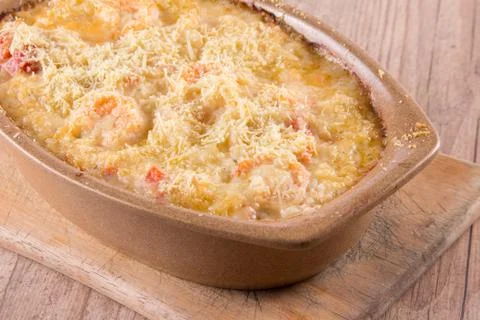 Shrimp Risotto with cheese Stock Photos