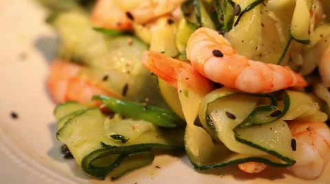 Shrimp salad Stock Footage 49313916