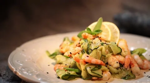 Shrimp salad Stock Footage 49313920