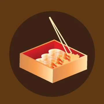 Shrimp Sashimi With Rice Stock Illustration
