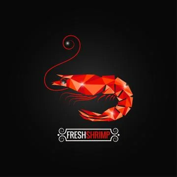 Shrimp seafood poly design background Illustrazione stock