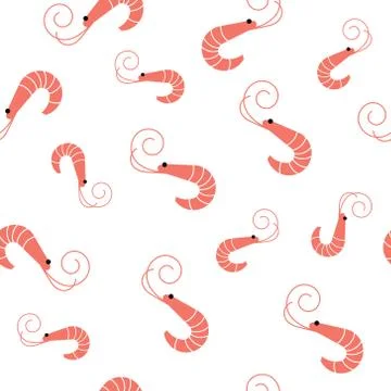Shrimp seamless pattern Stockillustratie
