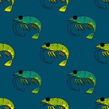 Shrimp seamless pattern イラスト素材