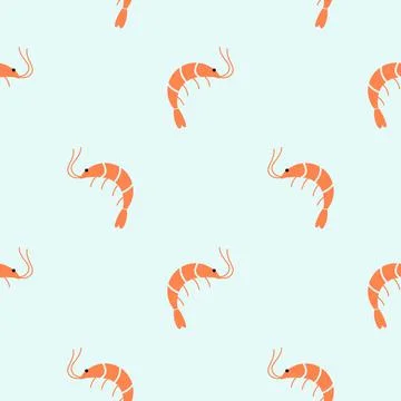 Shrimp, seamless pattern, vector. イラスト素材
