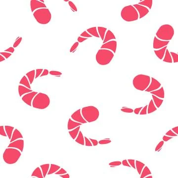 Shrimp seamless vector illustration. Stock Illustration