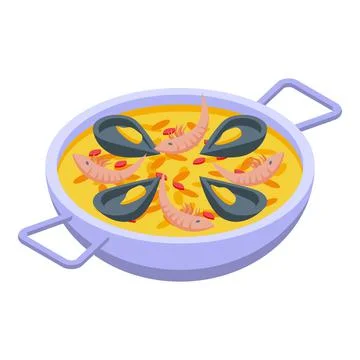 Shrimp soup icon isometric vector. Spanish cuisine Illustrazione stock