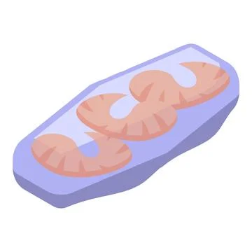 Shrimp spring roll icon isometric vector. Chinese menu Stock Illustration