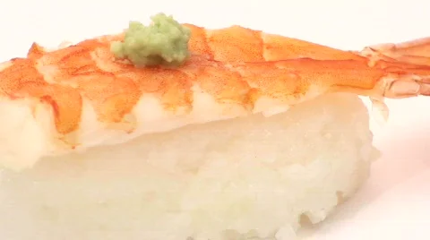 Shrimp sushi close-up seamless loop - HD  Stock Footage 449848