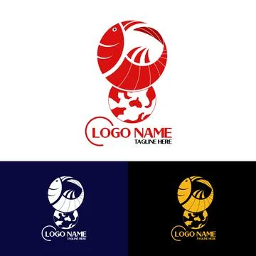 Shrimp symbol logo, Stock Illustration