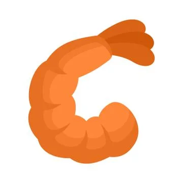 Shrimp tail icon, flat style Illustration
