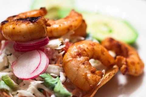 Shrimp tostadas Stock Photos