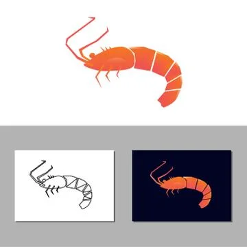 Shrimp vector design template illustration 스톡 일러스트