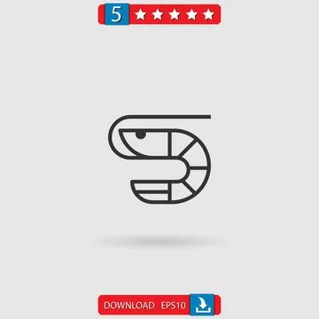 Shrimp vector icon Stock Illustration