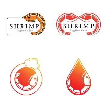 Shrimp vector logo design Stock Illustration