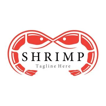 Shrimp vector logo design Stock Illustration
