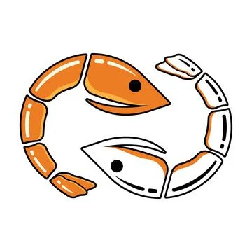 Shrimp vector logo design 스톡 일러스트