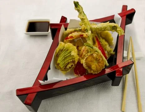 Shrimps and vegitables Stock Photos