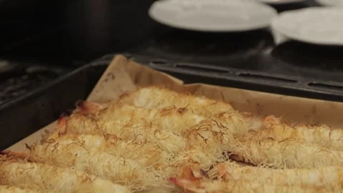 Shrimps in batter Stock Footage 300028216