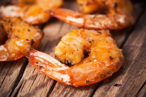 Shrimps fried Stock Photos