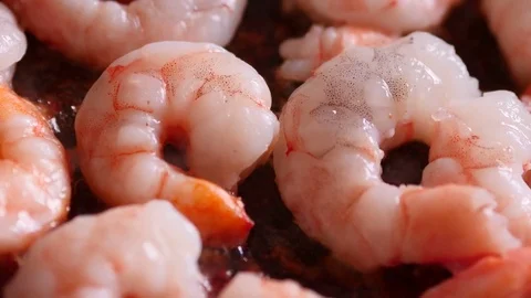 Shrimps in the pan Stock Footage 75011547