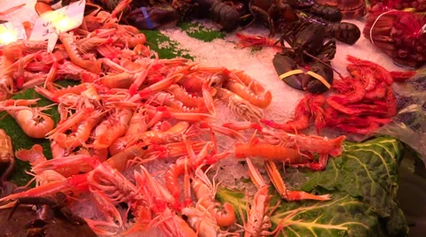 Shrimps seafood store 스톡 동영상 35626574