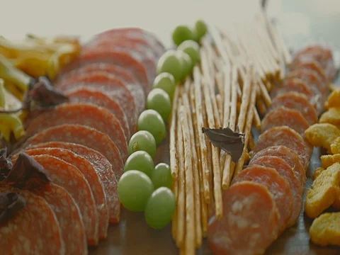 Shrimps served on Swedish table at restaurant Stock Footage 71828014