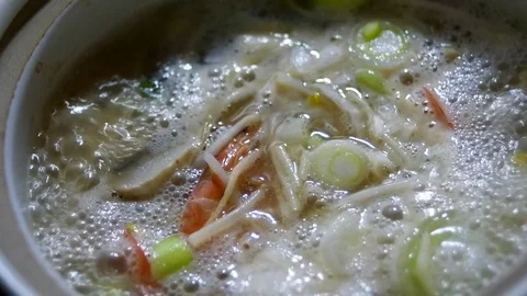 Shrimps soup Stock Footage 70449587