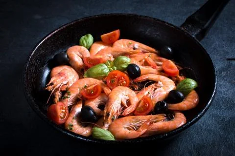 Shrimps time Stockfoto's