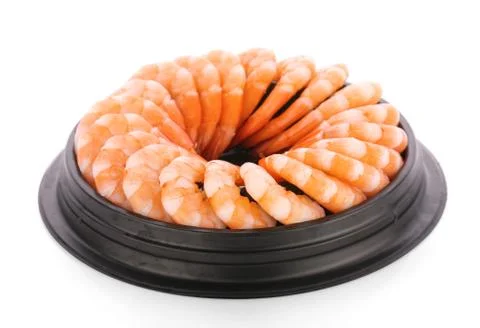 Shrimps on a white background Stock Photos