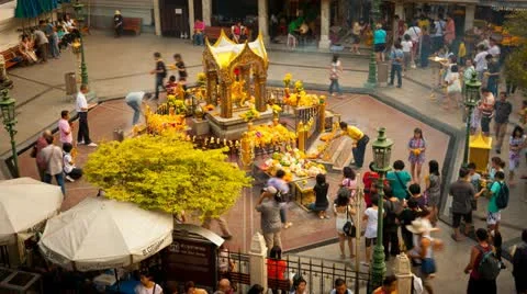 Shrine in the Siam area of Bangkok Stock Footage