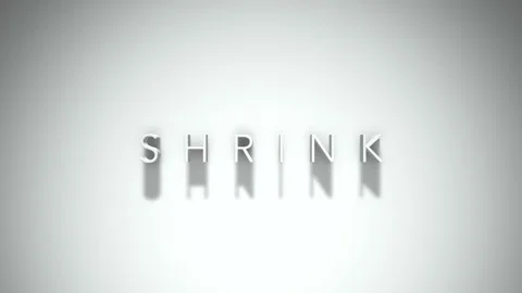 Shrink 3D title animation with shadows on a white background 動画素材 297389686
