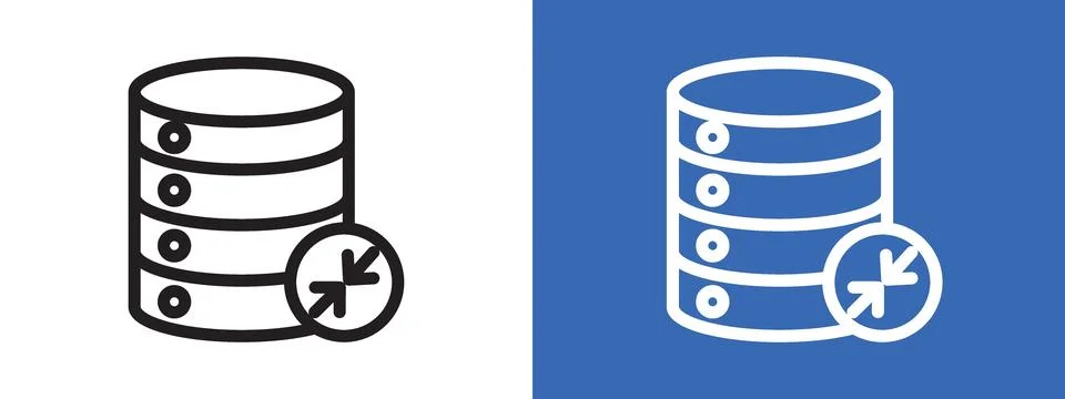 Shrink database logo sign set vector outline Stock Illustration