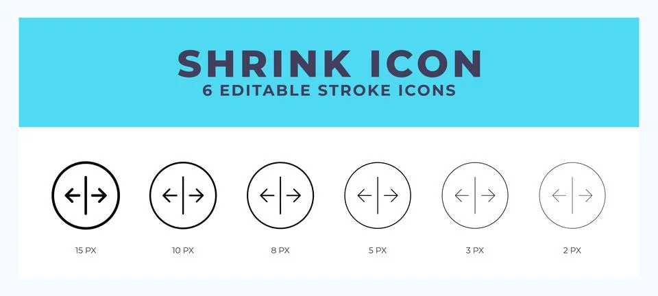 Shrink icon illustration vector with editable stroke. Stock Illustration