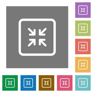 Shrink object square flat icons Illustrazione stock