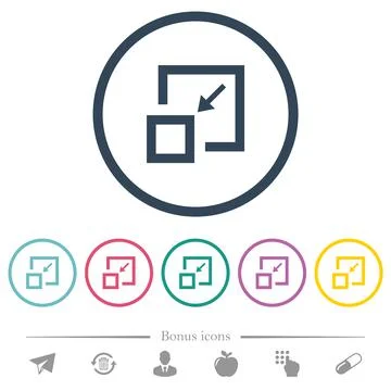 Shrink window flat color icons in round outlines Stock Illustration