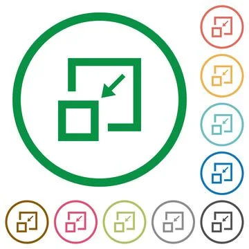 Shrink window flat icons with outlines Illustrazione stock