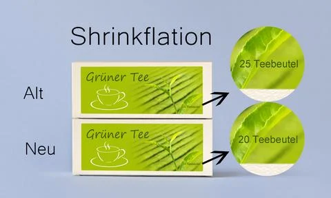 Shrinkflation concept german Illustrazione stock