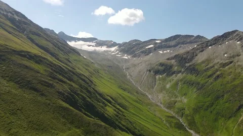 Shrinking Mutt glacier as seen from Furka pass Video stock 142160795
