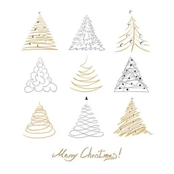 Сhristmas tree set. Stock Illustration