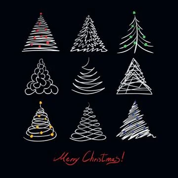 Сhristmas tree set. Stock Illustration