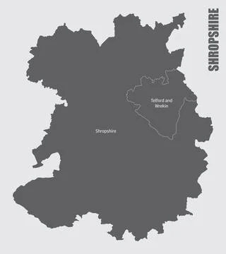 Shropshire county administrative map Stock Illustration