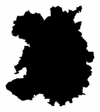 Shropshire county silhouette map Stock Illustration