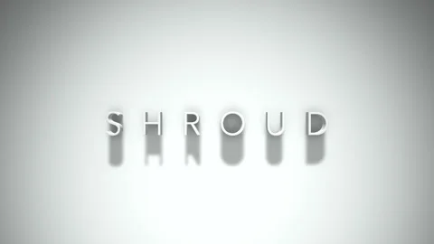 Shroud 3D title animation with shadows on a white background Stock Footage 297510827
