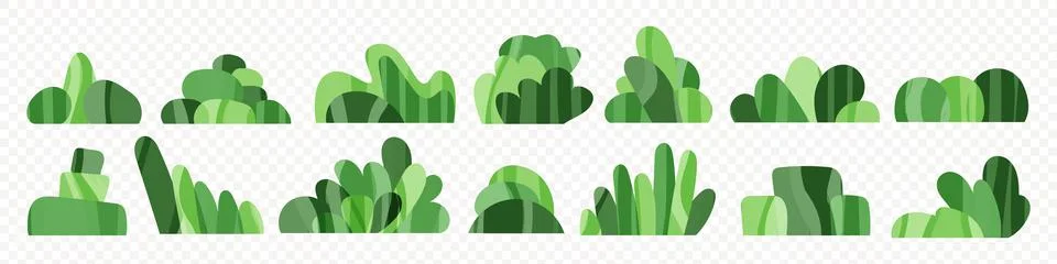 Shrub bush shrubbery tree simple abstract flat cartoon vector illustration Stock Illustration